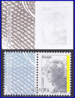 Variete Bloc F4614 Marianne Et L'europe 7v Nd Et Sans Phosphore