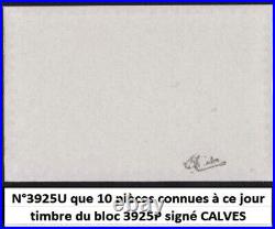 Variete N°3925u Rare Adhesif 0,55 Bleu Avec Le Logo Ptt S/calves