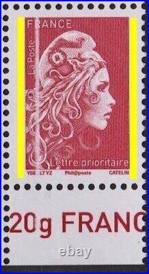 Variete N°5253 L'engagee Trait Blanc Sur Le R De France Coin Date Du 02.10.18