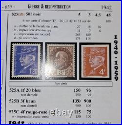 Variété Non émis ND de 1941 N°525B Pétain 3f brun /TB Signé Calves
