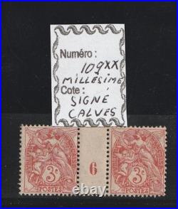 Variété Timbres Millésime chiffre 6 N° 109 Signé Calves