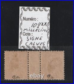 Variété Timbres Millésime chiffre 6 N° 109 Signé Calves