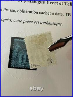 Y&T 84 Bleu de prusse OBL certif + signé Brun/Roumet TTB cote 6000